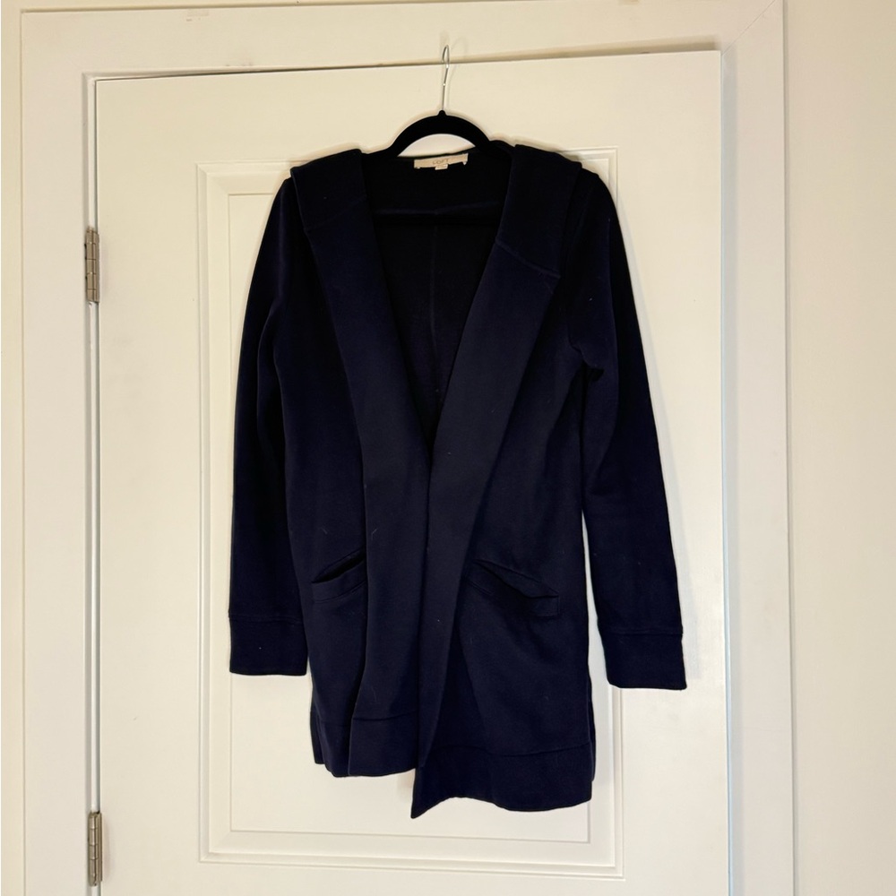 Hooded Navy Cardigan